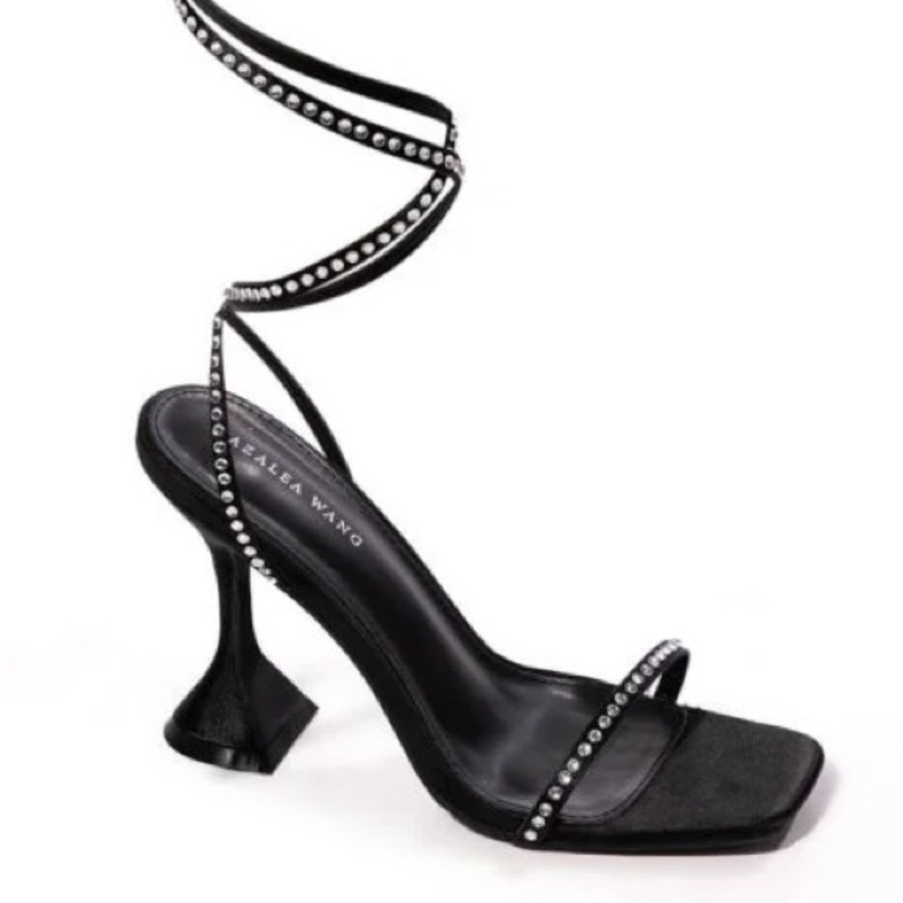 Akira black strappy rhinestone sandal